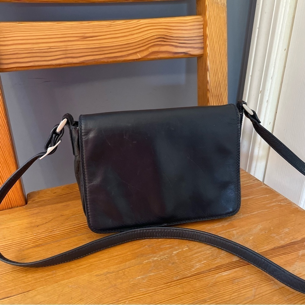 Derek Alexander Navy Blue Leather Crossbody Bag Purse